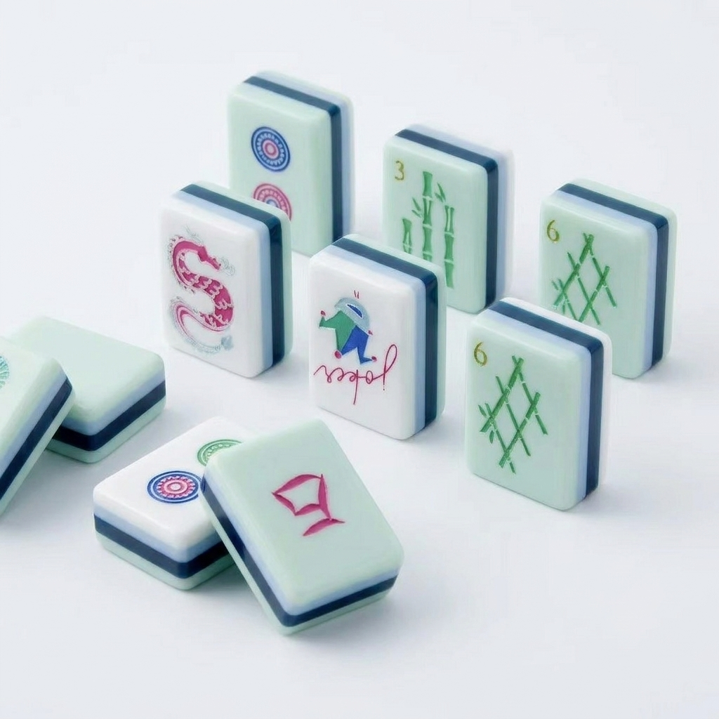 Premium acrylic American Mahjong set tiles studio photography