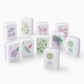 Purple Puppy American Mahjong acrylic tiles angled studio shot showing layered edges