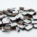 Leopard American Mahjong acrylic tiles angled studio shot