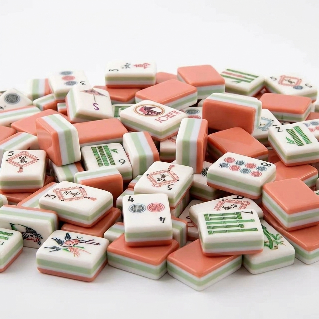 Year of the Horse American Mahjong acrylic tiles angled studio shot