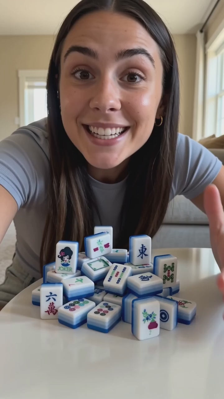 UGC video review of Gradient Blue American Mahjong tile set